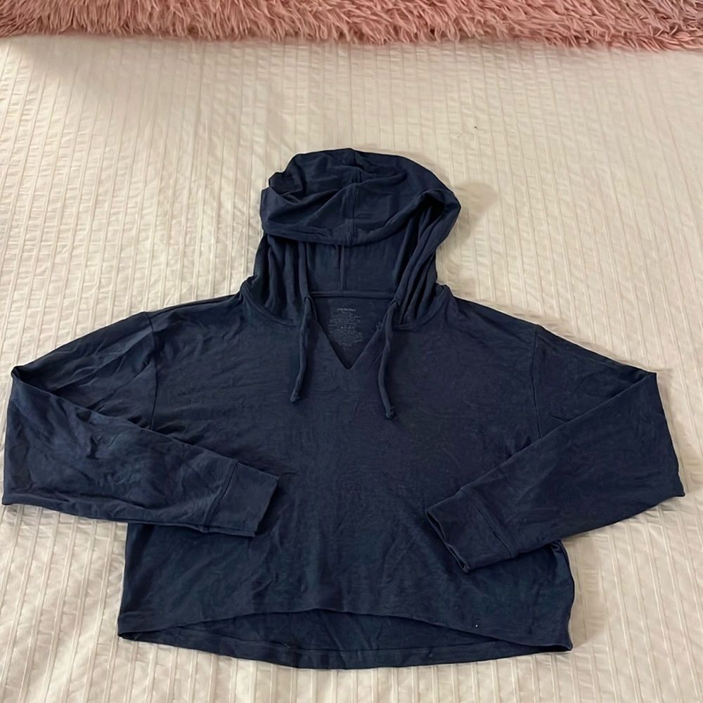 Navy blue MeUndies cropped hoodie